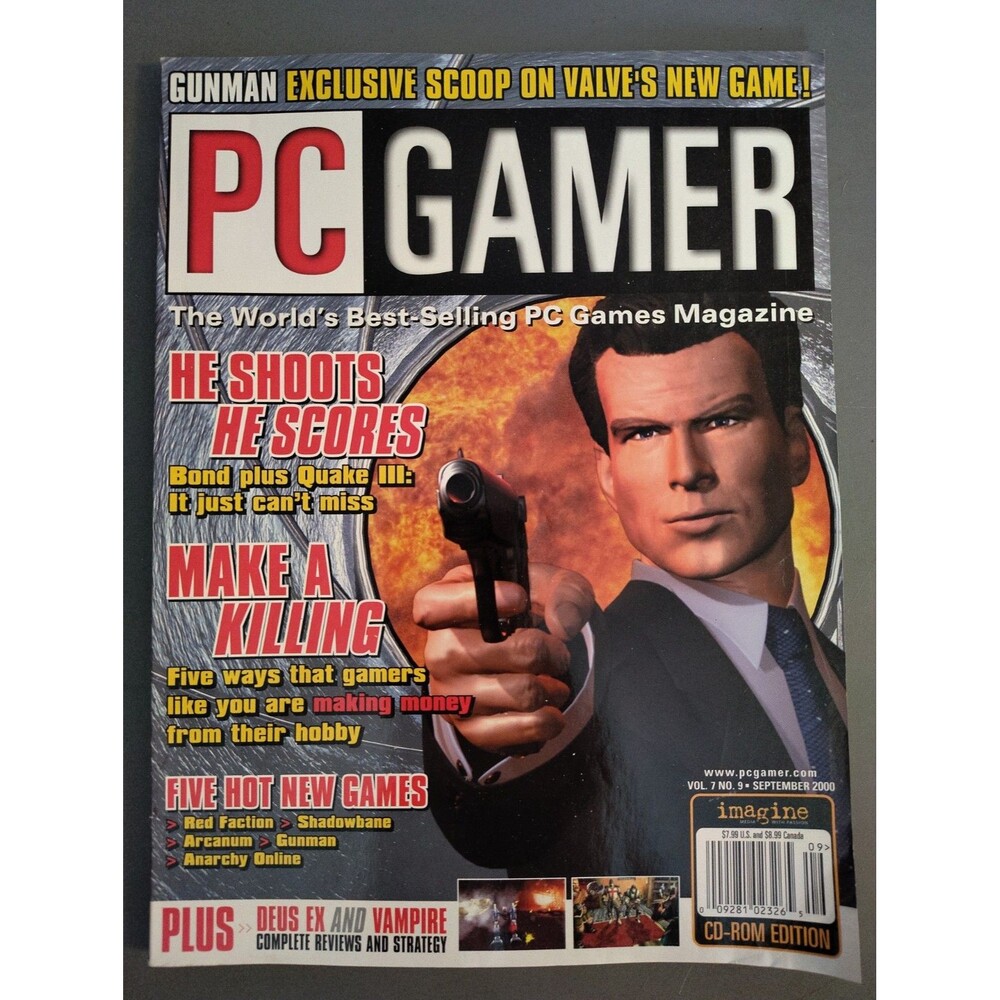 Collectable Vintage PC GAMER Magazine Vol.7 No.9 Sep 2000 - Bond Plus Quake III